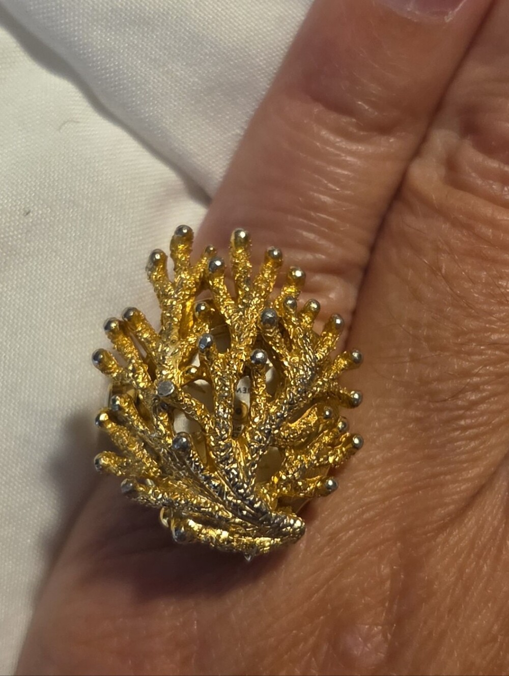 Gold Coral-Inspired Statement Ring for Women